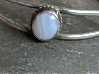 5.  25 " Vintage Sterling Native American Navajo Moonstone Cuff Bracelet
