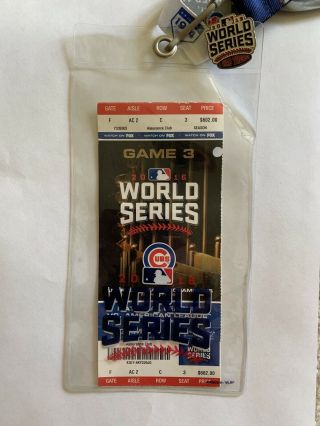 2016 World Series Game 3 Ticket Wrigley Field Chicago Cubs Untorn