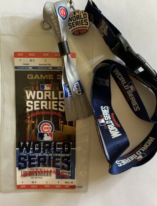 2016 World Series Game 3 Ticket Wrigley Field Chicago Cubs UNTORN 2