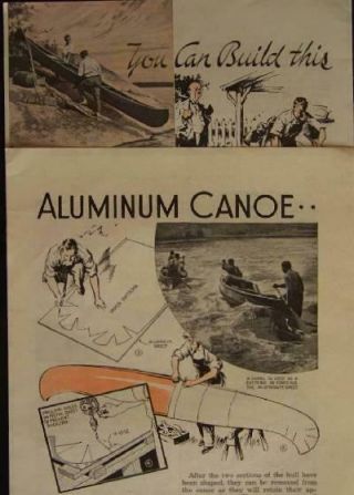 Aluminum Canoe 1936 Vintage How - To Build Plans