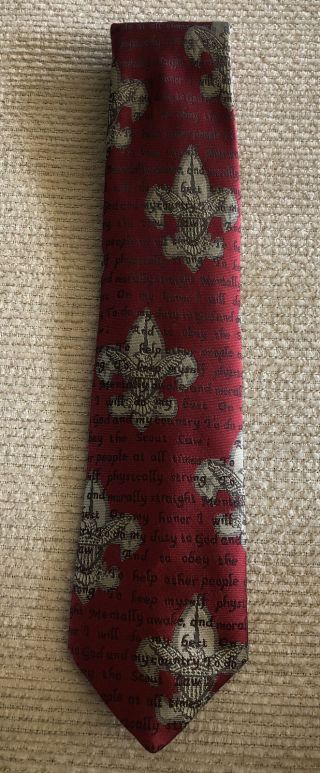 Vintage Bsa Boy Scouts Of America Official Necktie Made In The Usa Red