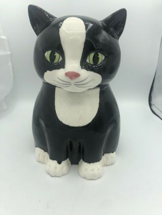 Vintage Vandor Black Cat Cookie Jar 1981 Japan B