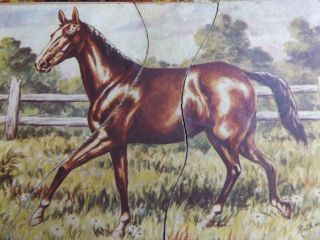 Primitive Vintage J H Miller Mfg Co Quincy Il Horse Puzzle Ruth & Gladys Dudley
