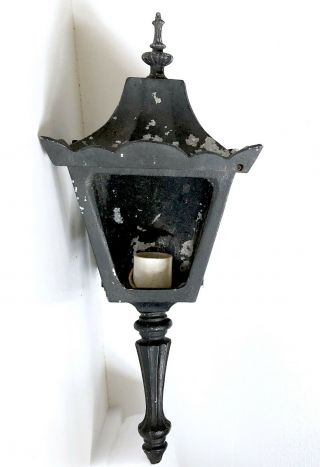 Hat Torch Outdoor Light 16” Sconce Lantern Cast Aluminum Vtg Mid Century Repair