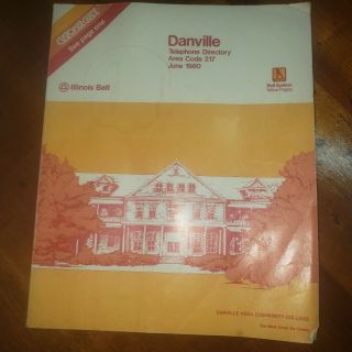 Vintage Danville Illinois Phone Book Yellow And White Pages 1980