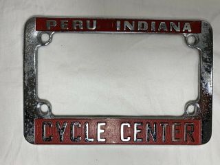 Peru Indiana Cycle Center Motorcycle License Plate Frame