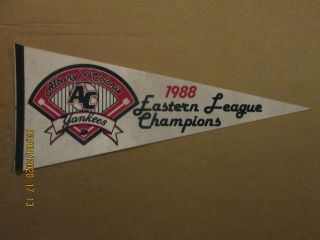Albany Colonie Yankees Vintage 1988 Eastern League Champions Baseball Pennant