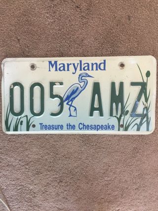 Maryland “treasure The Chesapeake” License Plate -