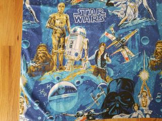 Vintage 1977 Star Wars Bibb Twin Flat Sheet Cotton Poly Usa