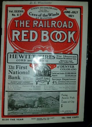 Vintage The Railroad Red Book Denver & Rio Grande Western No.  6 - 7 June/july 1921