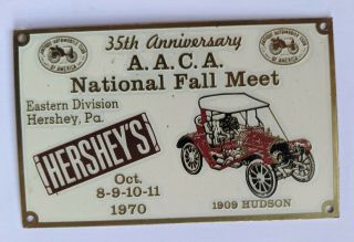 Aaca 1970 Hershey,  Pa.  Antique Car Show Fall Meet,  Oct.  8 - 11,  Brass Plaque