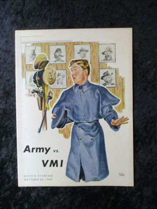 Vintage October 29,  1949 Army Vs Vmi College Football Game Program 1507
