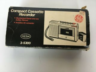Vintage Ge Compact Cassette Recorder Player Model 3 - 5300