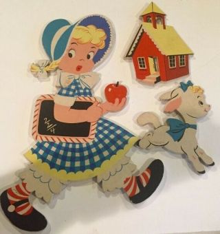 Vintage 50’s Dolly Toy Co.  Wall Art Mary Had A Little Lamb