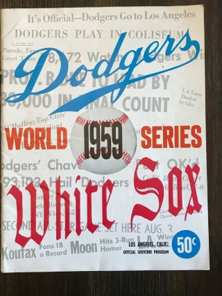 1959 Dodger/white Sox World Series Program Plus Letter.