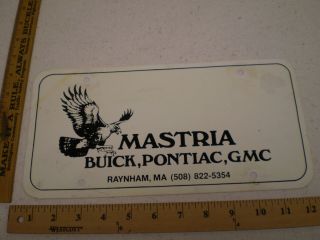 Mastria Buick Pontiac Gmc Massachusetts Plastic Booster Front License Plate