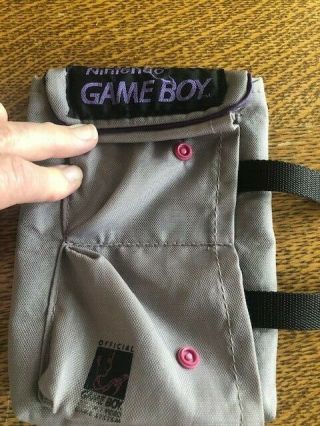 Vintage Official Nintendo Gameboy Soft Game Carry Case Gray Pink Purple