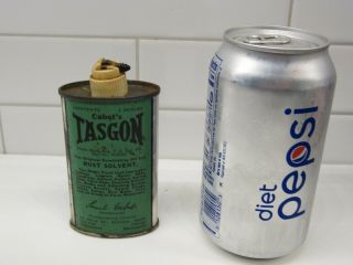 Vintage Cabot’s Tasgon Rust Solvent 3 Oz Tin Full
