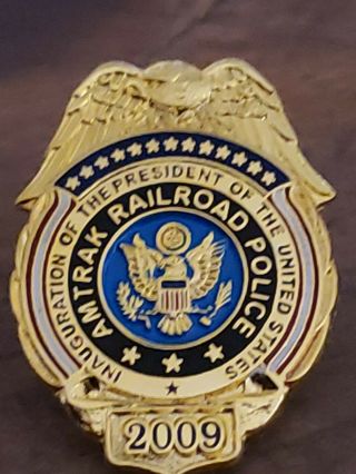 Amtrak Railroad Police badge lapel hat pin Obama Inauguration 2009 president pin 2