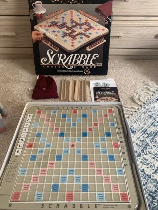 Scrabble Deluxe Edition 1989 Board Game With Turntable Made In U.  S.  A.  Vintage