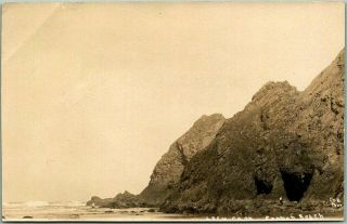 Vintage 1910s Cannon Beach Oregon Rppc Real Photo Postcard Coe Photo