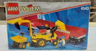 Lego Train Railroad Tractor Flatbed 4543 100 Complete W/ Box & Instructions