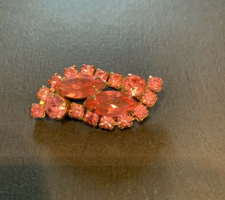 Vintage Kramer Of York Pink Rhinestone Pin