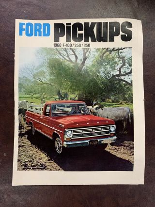 Vintage 1968 Ford Pickup Facts - Features Book Dealer Sales Literature F100 - F350