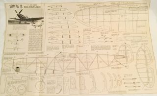 Vintage Model Aircraft Plan Spitfire Ix Hobby Craft Copyright 1943