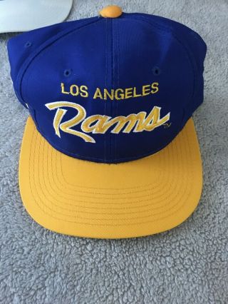 Vintage Nfl Los Angeles Rams Script Sports Specialties Adjustable Soft Twill Hat