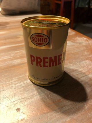 Vintage Sohio Premex Motor Oil Tin Can Coin Bank The Motor Oil Discovery