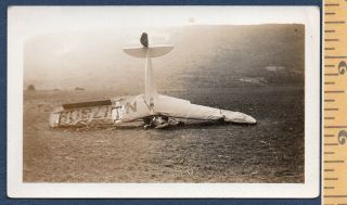 3 Vintage Photo Snapshots Taylor J - 2 Cub (piper) Hard Landing Crash Nc 17808 Vg,