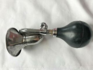 True Vintage Bicycle Bike Horn Bugle Squeeze Rubber Chrome Air 05001