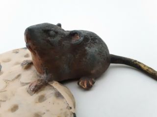 Vintage Antique 1920 ' s Cast Iron Mouse Star Biscuit Advertising Paperweight 2