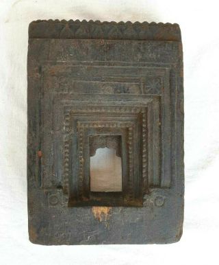 1850 ' s Old Vintage Fine Hand Craved Wooden Wall Hanging Frame / Temple Panel 2