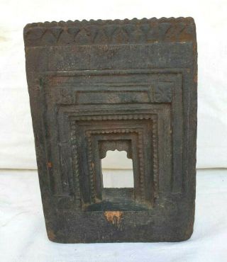1850 ' s Old Vintage Fine Hand Craved Wooden Wall Hanging Frame / Temple Panel 3