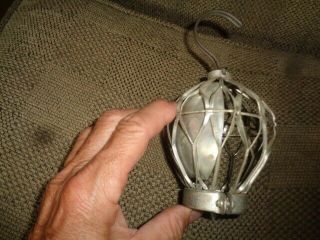 Vintage Industrial Factory Work Shop Electric Light Bulb Safety Cage Steampunk