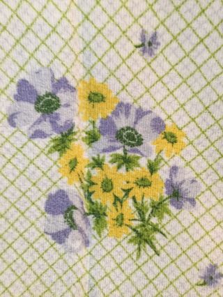 Vintage Terry Cloth Tablecloth By Stevens Yellow & Purple Flowers 50 " X 64 "