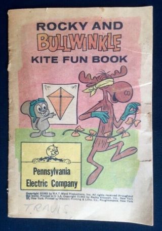 Vintage 1963 Rocky & Bullwinkle Kite Fun Comic Book Pa Elect Co.  Reddy Kilowatt