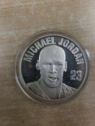 1997 Upper Deck Michael Jordan Silver Medallion 1 Troy Ounce.  999 1980