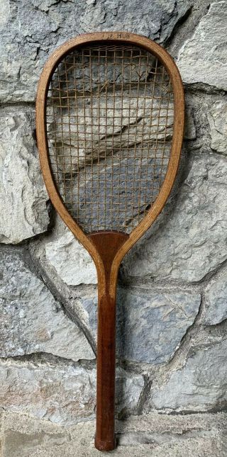 Antique Wright & Ditson The Hub Lawn Tennis Racquet Flat Top