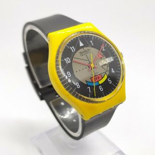Swatch Watch Yamaha Racer GJ 700 Day Date Quartz Vintage Wrist Watch AG 1985 2
