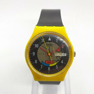Swatch Watch Yamaha Racer GJ 700 Day Date Quartz Vintage Wrist Watch AG 1985 3