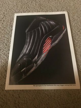 Vintage 1999 Nike Air Jordan Xiv 14 Shoes Poster Print Ad 2 - Sided Michael 1990s
