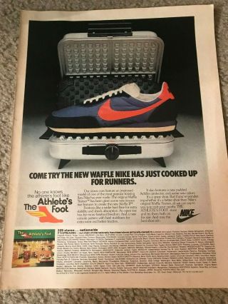 Vintage 1979 Nike Waffle Trainer Ii 2 Running Shoes Poster Print Ad 1970s Rare