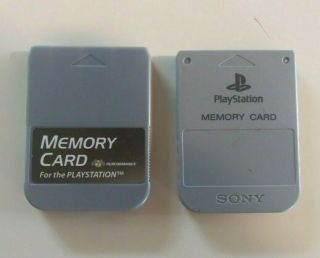 2 Vintage Gray Memory Cards For Playstation 1