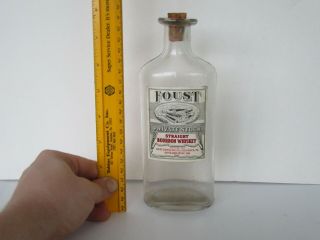 Antique / Vintage Wm Foust Private Stock Bourbon Whiskey Bottle,  Glen Rock,  Pa