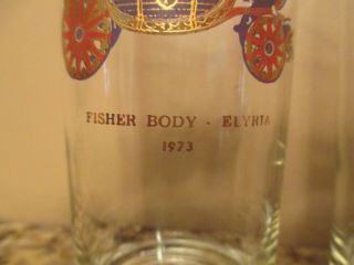 (2) Vintage 1973 General Motors GM Fisher Body Plant Glasses - Elyria,  Ohio 2