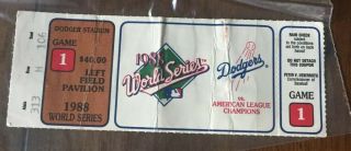 1988 World Series Ticket Stub Game 1 - Kirk Gibson Hr Los Angeles Dodgers
