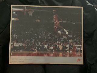 Vintage Michael Jordan 1988 Slam Dunk Contest Poster In Frame